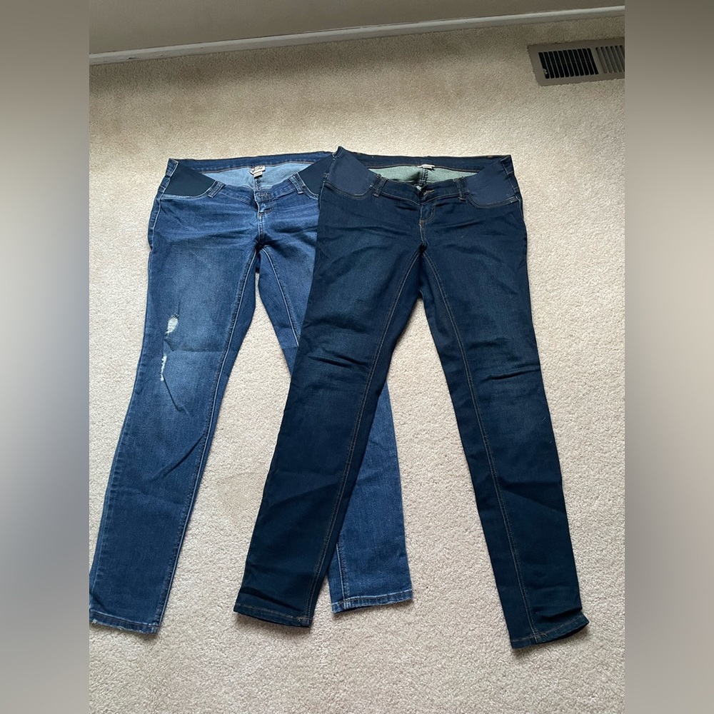 Bundle Indigo Blue Maternity Skinny Jeans 2 Pieces